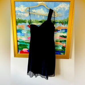 J. Crew One Shoulder Silk Chiffon Lucienne Party Dress Size 8